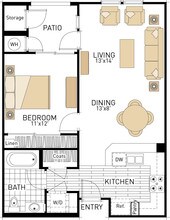 The Oaks- One Bedrooms 1141 floor plan